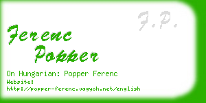 ferenc popper business card